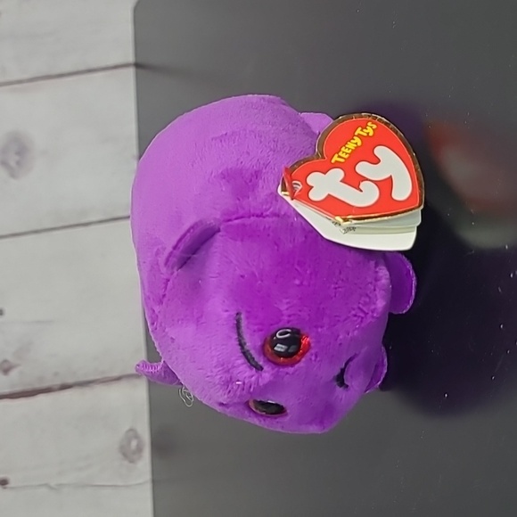 2017 Teeny Tys Beanie Baby Mini Devil Halloween Purple Plush Stuffed Animal Toy - Picture 2 of 14